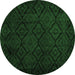 Round Persian Emerald Green Bohemian Rug, abs5363emgrn