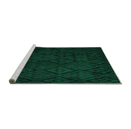 Sideview of Machine Washable Persian Green Bohemian Area Rugs, wshabs5363grn