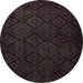 Round Persian Brown Bohemian Rug, abs5363brn