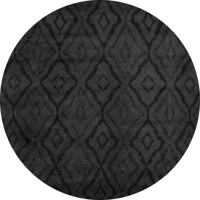 Round Machine Washable Persian Gray Bohemian Rug, wshabs5363gry