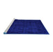 Sideview of Machine Washable Persian Blue Bohemian Rug, wshabs5363blu