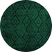 Round Persian Green Bohemian Rug, abs5363grn