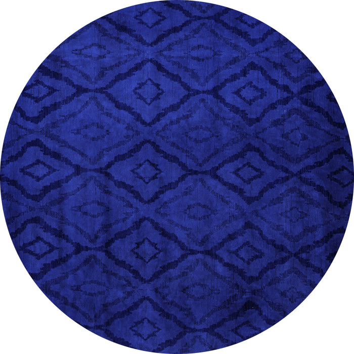 Round Machine Washable Persian Blue Bohemian Rug, wshabs5363blu