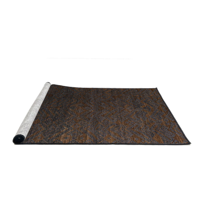 Sideview of Machine Washable Abstract Coffee Brown Rug, wshabs5364