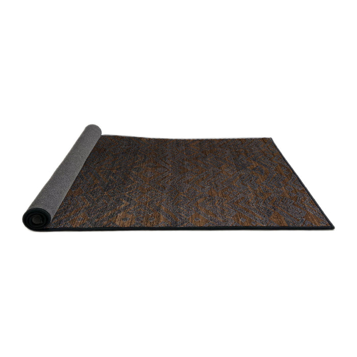 Sideview of Abstract Coffee Brown Modern Rug, abs5364