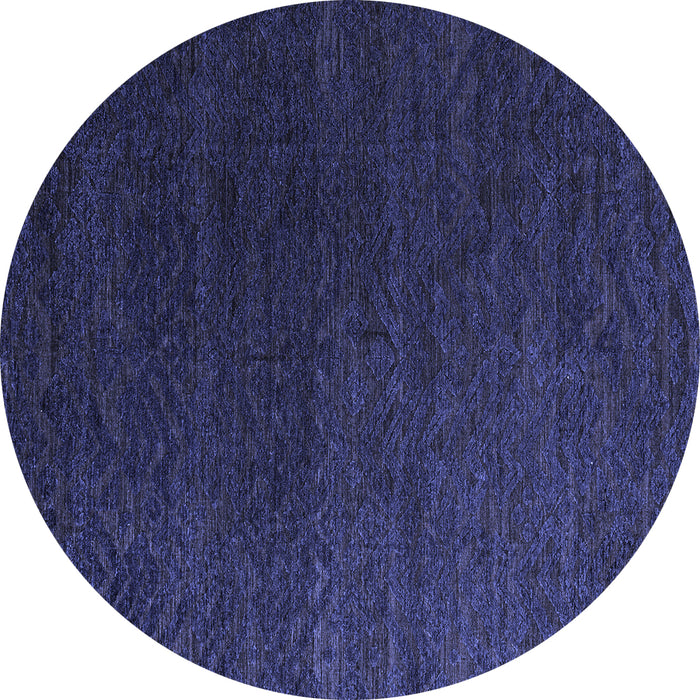 Round Abstract Blue Modern Rug, abs5364blu