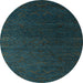 Round Abstract Light Blue Modern Rug, abs5364lblu