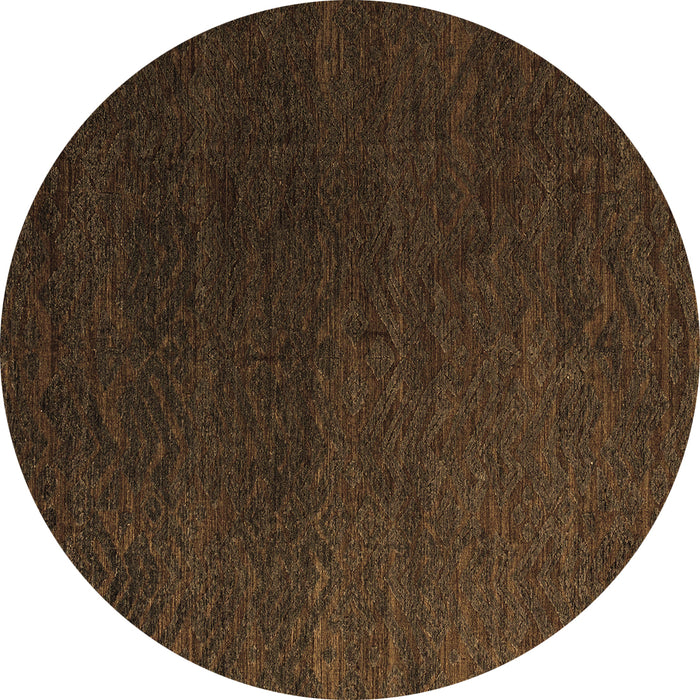 Round Abstract Brown Modern Rug, abs5364brn