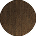 Round Abstract Brown Modern Rug, abs5364brn