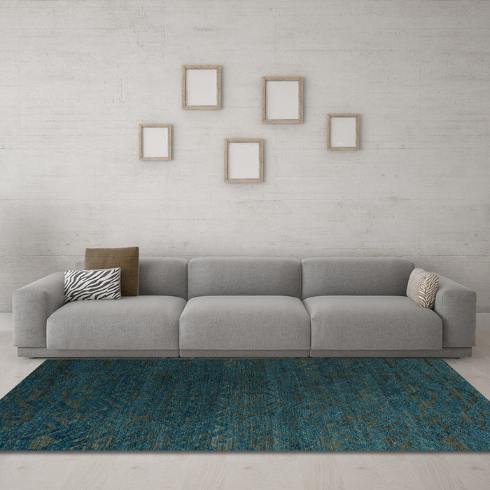 Machine Washable Abstract Light Blue Modern Rug in a Living Room, wshabs5364lblu