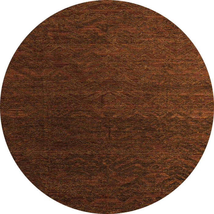 Round Abstract Orange Modern Rug, abs5364org