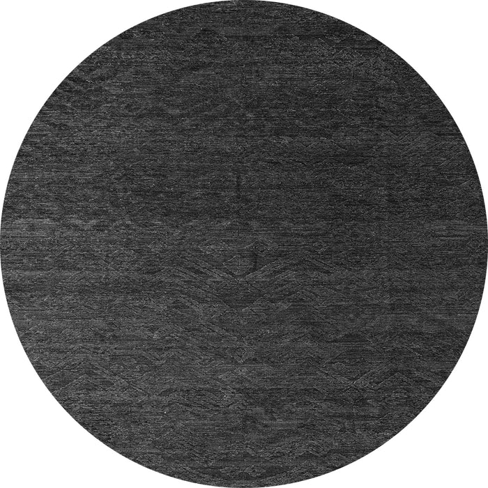 Round Machine Washable Abstract Gray Modern Rug, wshabs5364gry