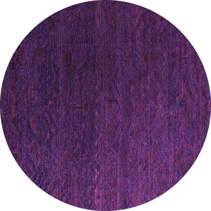 Round Machine Washable Abstract Purple Modern Area Rugs, wshabs5364pur