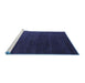 Sideview of Machine Washable Abstract Blue Modern Rug, wshabs5364blu