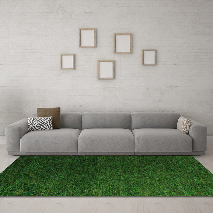 Machine Washable Abstract Green Modern Area Rugs in a Living Room,, wshabs5364grn