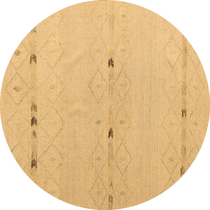 Round Solid Brown Modern Rug, abs5365brn