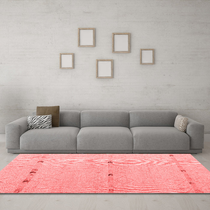 Modern Red Washable Rugs
