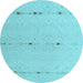 Round Solid Light Blue Modern Rug, abs5365lblu