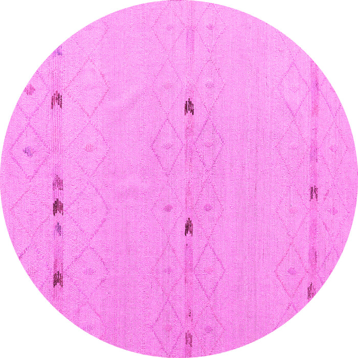 Round Solid Pink Modern Rug, abs5365pnk