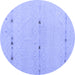 Round Solid Blue Modern Rug, abs5365blu