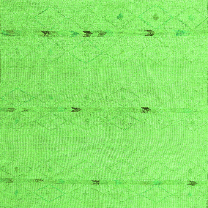 Square Machine Washable Solid Green Modern Area Rugs, wshabs5365grn