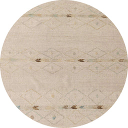 Round Abstract Camel Brown Solid Rug, abs5365