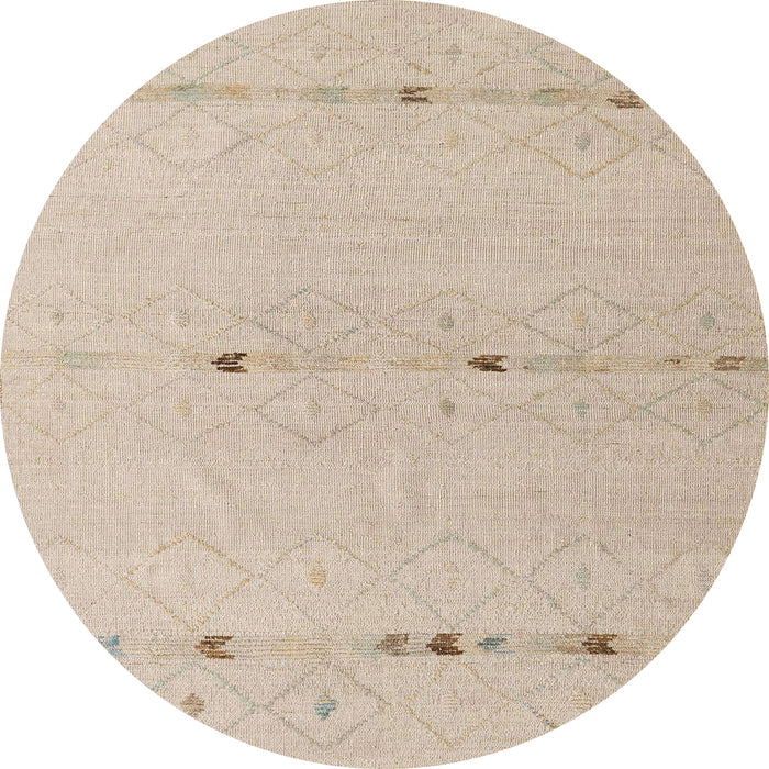Round Abstract Camel Brown Solid Rug, abs5365