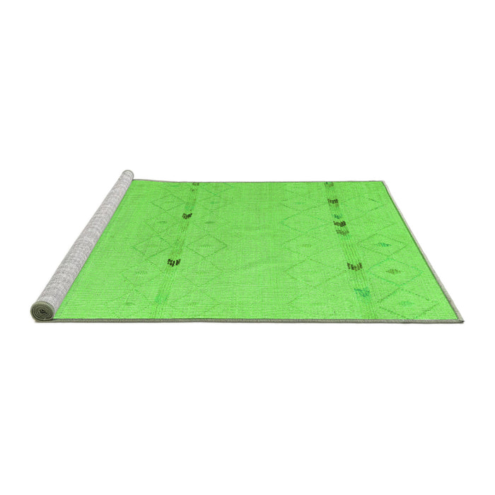 Sideview of Machine Washable Solid Green Modern Area Rugs, wshabs5365grn