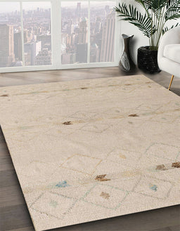 Machine Washable Abstract Camel Brown Rug in a Family Room, wshabs5365