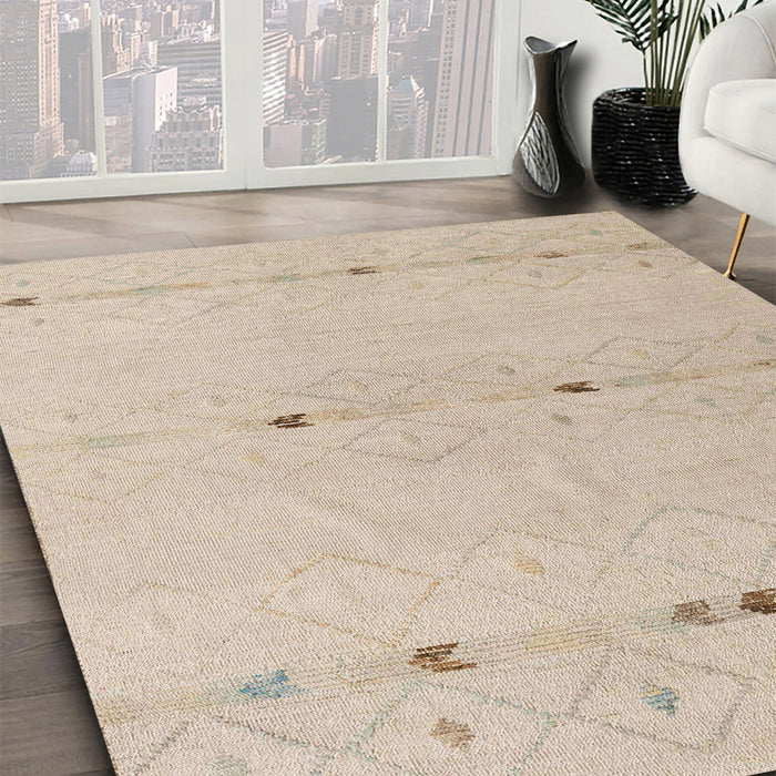 Machine Washable Abstract Camel Brown Rug in a Family Room, wshabs5365