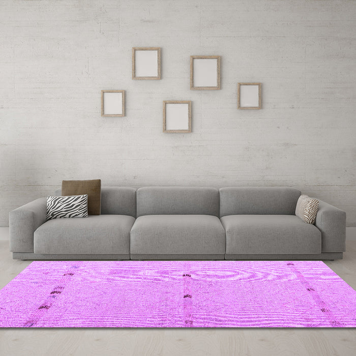 Machine Washable Solid Purple Modern Area Rugs in a Living Room, wshabs5365pur