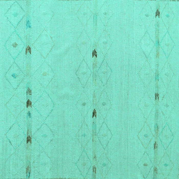 Square Solid Turquoise Modern Rug, abs5365turq