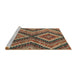 Sideview of Machine Washable Abstract Orange Brown Rug, wshabs5366