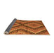 Sideview of Abstract Orange Modern Rug, abs5366org