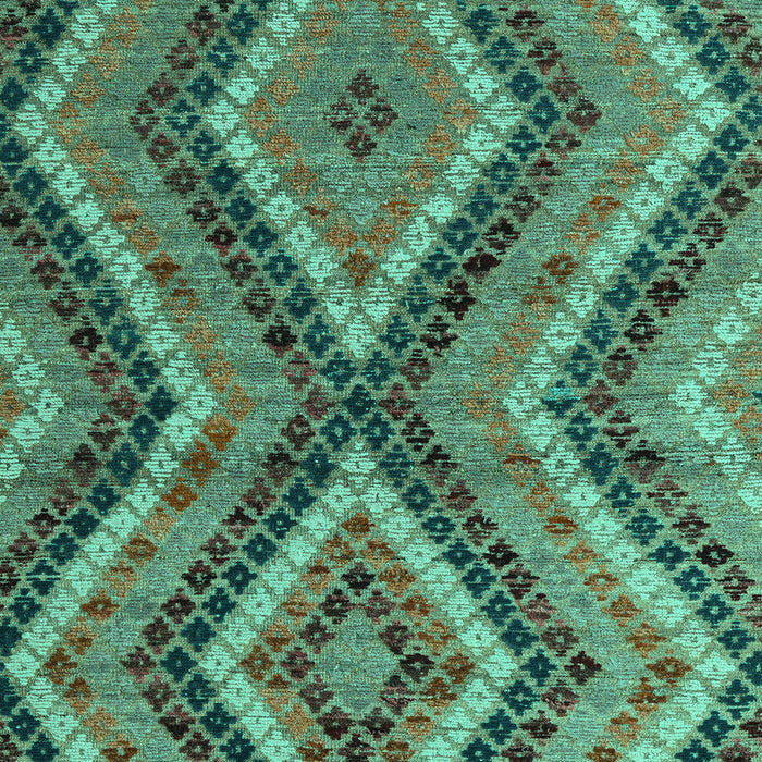 Machine Washable Abstract Turquoise Modern Area Rugs, wshabs5366turq