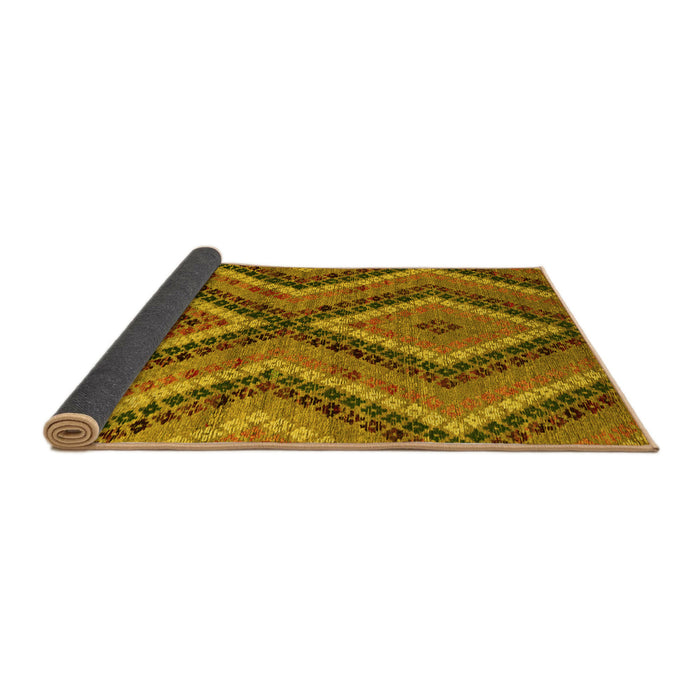 Sideview of Abstract Yellow Modern Rug, abs5366yw