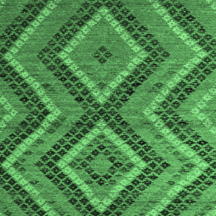 Square Abstract Emerald Green Modern Rug, abs5366emgrn