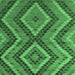 Square Abstract Emerald Green Modern Rug, abs5366emgrn