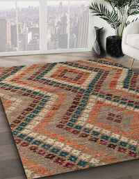 Abstract Orange Brown Modern Rug, abs5366