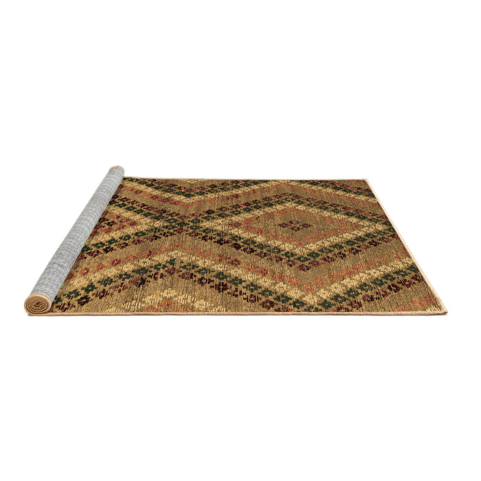 Sideview of Machine Washable Abstract Brown Modern Rug, wshabs5366brn