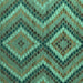 Square Machine Washable Abstract Turquoise Modern Area Rugs, wshabs5366turq