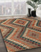 Machine Washable Abstract Orange Brown Rug in a Family Room, wshabs5366