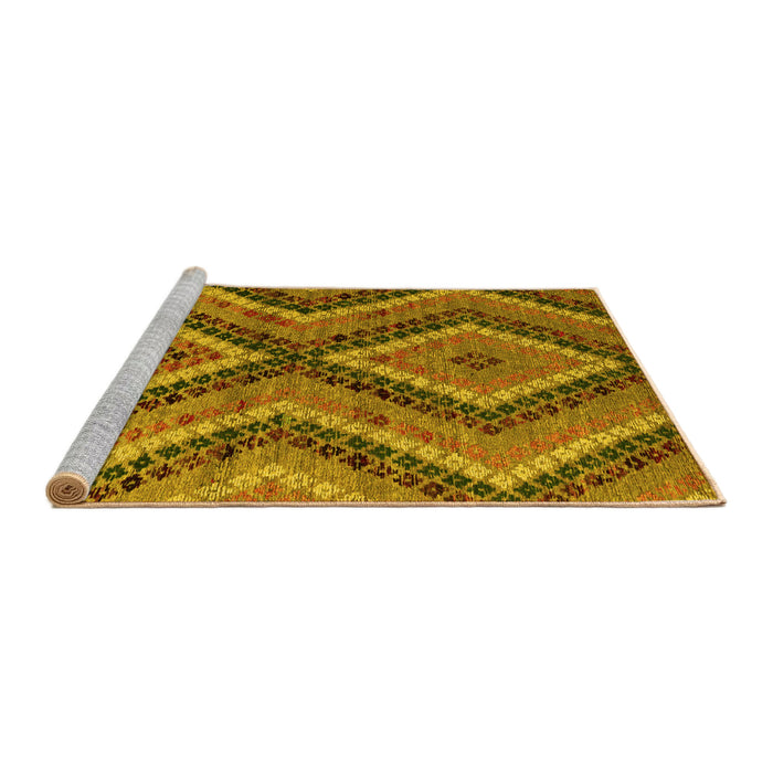 Sideview of Machine Washable Abstract Yellow Modern Rug, wshabs5366yw
