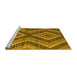 Sideview of Machine Washable Abstract Yellow Modern Rug, wshabs5366yw