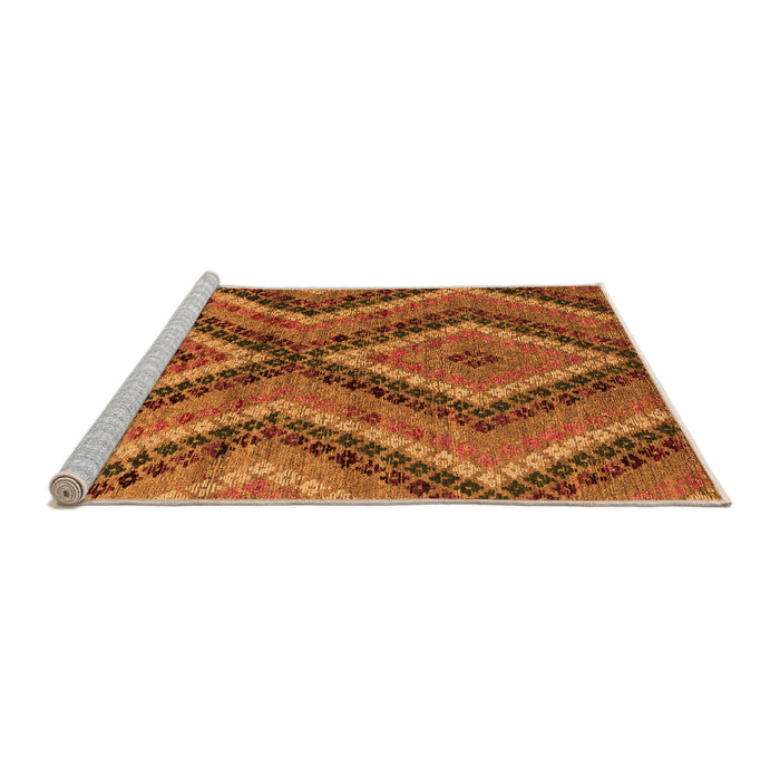 Sideview of Machine Washable Abstract Orange Modern Area Rugs, wshabs5366org