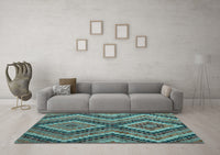 Machine Washable Abstract Light Blue Modern Rug, wshabs5366lblu