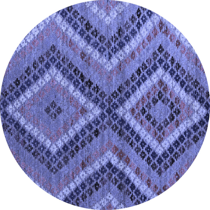 Round Machine Washable Abstract Blue Modern Rug, wshabs5366blu