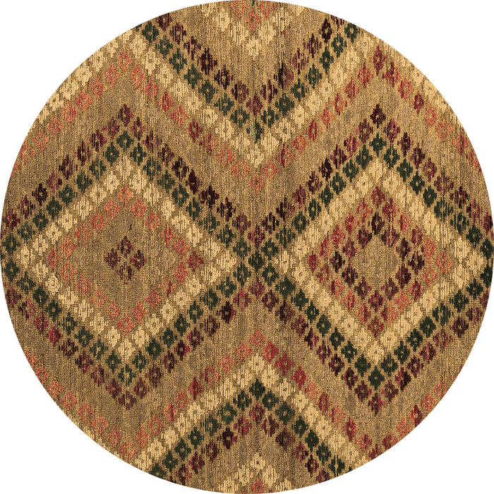 Round Machine Washable Abstract Brown Modern Rug, wshabs5366brn