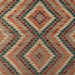 Square Machine Washable Abstract Orange Brown Rug, wshabs5366