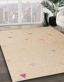 Machine Washable Abstract Brown Sugar Brown Rug in a Family Room, wshabs5367